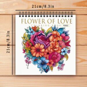 Adult & Teen Hearts & Flowers Coloring Book with Vibrant Designs for Relaxation